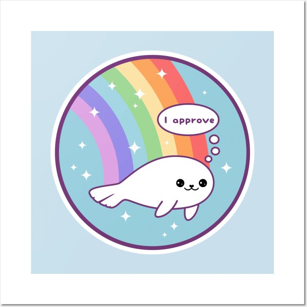 Rainbow Seal of Approval Wall Art by sugarhai